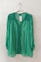 Italian Green Lace Collar 3/4 Sleeve Lined Casual Silk Woven Blouse 67 57 - 2
