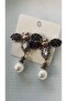 Steel Earrings with Pearl Detail - 4