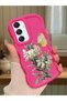 Samsung Galaxy A16 Compatible Case Camera Protector Red Silicone Couple Phone Case Butterfly Pattern