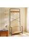 Watson Coat Hanger and Shoe Rack with 2-Shelves 80x30x170cm - Natural - 2