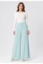Elastic Waist Women's Aqua Green Trousers Wide Leg Non-See-Through Fabric - Women's Hijab Fabric Trousers - 2