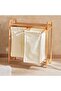 Valet Bamboo Frame Laundry Hamper 64x34x73cm - Natural - 2