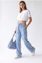 4953 Women's Relaxed Fit Elastic Waist Palazzo Trousers Antique Blue - 2