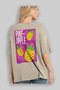 Ananas Oversize Back Printed Beige T-Shirt Unisex 100% Cotton Premium Design Streetwear - 3
