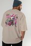 Rock Star Bunny Oversize Back Printed Beige T-Shirt Unisex %100 Cotton Premium Design Streetwear - 7