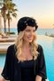 Camellia Flower Appliqued Women's Bandana Beanie - 2