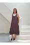 Premium Denim Pocket Salopet Dress and Single Jersey Combed Cotton Blouse Two-Piece Set - 2