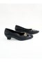 Women's Genuine Leather Heeled Shoes Black - 2