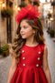 Buttoned, Accessorized, Girls' Evening Dress, Birthday and Party Dress - 5