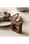 6-Piece Square Wooden Napkin Rings, Napkin Ring 35mm Diameter for Serving and Presenting - 5