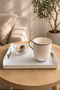 Minimalist Metal Presentation Tray - Decorative Serving and Organizer Tray - Matte White - 4