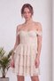 Women's Corset-Look Layered Skirted Lace Mini Dress Brown, Aqua Green, Ecru, Black, Burgundy - 5