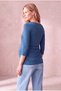 Maternity Petrol Blue Cotton Crew Neck Long Sleeve Nursing T-Shirt with Inner Tank Top Tessa - 5