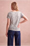 Maternity White Viscose Crew Neck Short Sleeve Front Pleated Asymmetrical Breastfeeding Blouse Rabitha - 5