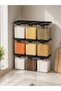 9 Pieces 1.3 L Transparent Airtight Food Storage Container Set Legumes and Dry Food Box