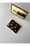 Women's Gold Polka Dot Card Holder Wallet Slim Design Multi-Compartment Mini Card Holder - 4