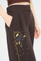Women's Intensely Stone and Bead Embroidered Palazzo Trousers - 3