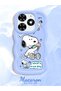 Tecno Spark Go 2024 Compatible Case with Camera Protector Blue Silicone Couple Phone Case Line Pattern - 2