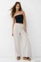 Black Striped Muslin Wide Leg Trousers 8623A - 3