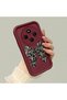 Xiaomi Redmi 14C Compatible Case Camera Protector Burgundy Silicone Couple Phone Case Bow Tie Pattern - 2