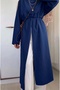 Poplin Fabric High Collar Oversize Slit Long Abaya Tunic