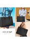 Laptop Bag,15.6 Inch Lightweight Leather Computer Briefcase for Women, Spacious Office Tote with Multiple Pockets, Stylish Shoulder Bag for Work and College (Black) - 7