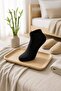 Women's Bamboo 6-Piece Booties Socks – Seamless, Anti-Sweat, Soft Textured Black Daily Socks (36-40) - 2