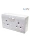 Wall Socket with Switches, 2-Gang Electrical Outlet - 3