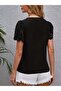 Women's Short Sleeve V-Neck Dubai Blouse with Ruched Sleeves - 4