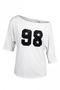98 Printed Boat Neck Oversize T-Shirt - 4