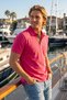Pink Plain Casual Non-Curling Collar Summer Polo T-Shirt 100% Cotton Breathable Sailor T-Shirt - 2