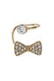 Ear cuff earring, double model with crystal bow