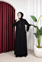 Ruffle and Stone Detailed Cemre Ferace (Black) - 4