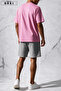 Nazik Ol Printed Cotton Fabric Unisex T-Shirt-Grey Shorts Set - 4