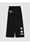 Black Glittery Hello Kitty Printed Girls' Sweatpants - 4