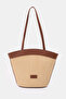 Bag Women's Tote Bag Shoulder Bag Straw Bag Summer Large Handbag Leather Celeste Tan