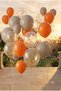 Set of 20 Orange Sea Sand Gold Confetti Transparent Balloons 11 Inch Birthday Party Decoration