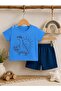 100% Cotton Hopidik Skateboarded Cute Dino Printed Top and Bottom Two-Piece Summer Baby Set - 7