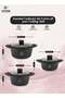 Life Smile 6Pcs Non-Stick Cookware Sets-Titanium Coating Cookwares, Cooking Set Non-Stick Includes 20/24/28cm Casserole with Lid,Oven Safe Aluminium Pots Set - 3
