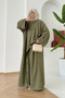 Dubai Model Long Asymmetrical Cut Premium Linen Suit |   Hijab Women's Double Set - 4