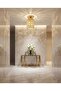 SageLiving Modern Gold Crystal Chandelier | Luxury Mini LED Ceiling Light for Majlis, Bedroom & Hallway | Elegant Flush Mount Design, K9 Crystal, E27/E26 Compatible (Circle Gold)