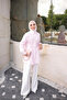 Pink Bird-Eye Shirt with Tie Detail - 3