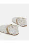 Baby Beige Mesh Flower Pram Shoes - 4