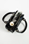Women's Black Wrinkled Textured Faux Leather Hand and Shoulder Bag - 4