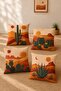 Desert Cacti Patterned 4-Piece Throw Pillow Cover Set - 2