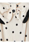 Ecru Bow Detailed Polka Dot Girls' Dress - 2