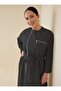 Zipper Detail Belted Plus Size Dress - Black - -Exclusive - 2