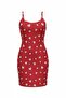Women's Red White Heart Printed Dress with Straps Soft Lycra Single Jersey Fabric - 5