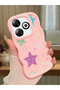 Infinix Hot 40I Compatible Case Camera Protector Pink Silicone Couple Phone Case Star Pattern