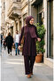 Bürümcük Fabric Tunic Pants Hijab Double Set 0571-04 Plum